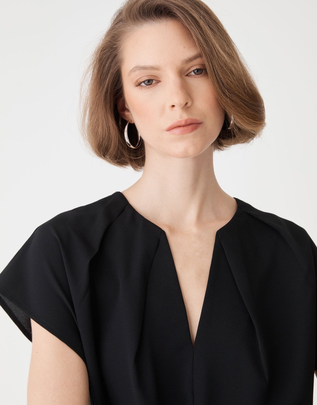 Forcast - Jane Pleated Neck Top