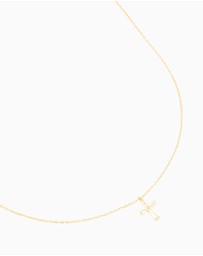 Lovisa - Gold Plated Sterling Silver Cubic Zirconia Cross Necklace