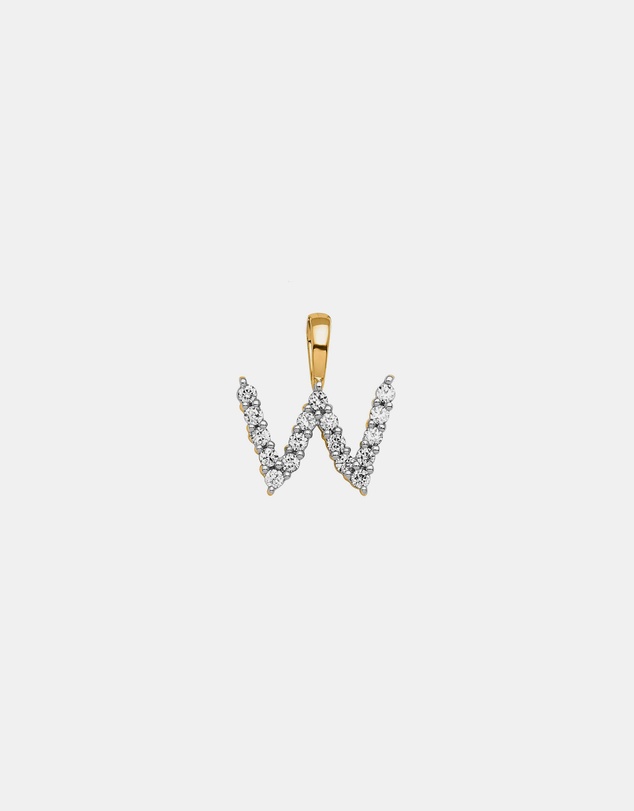 Zoe Olivia - 9K Gold Lab Grown Diamond Initial W Pendant