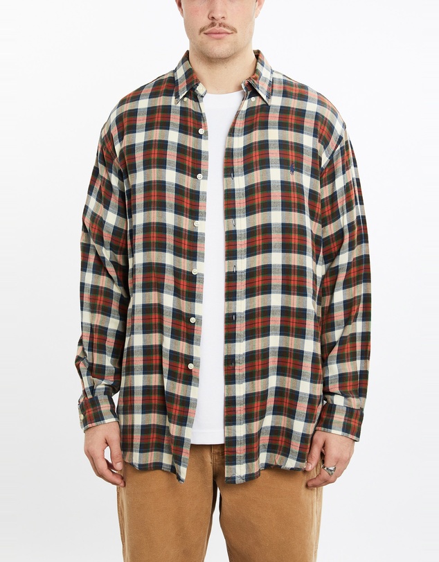 Vintage by The Real Deal - Pre Loved - Vintage 90s Polo Ralph Lauren Flannelette Button Up Shirt