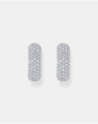 THOMAS SABO - Small, wide hoop earrings with white zirconia