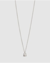 By Charlotte - Crystal Lotus Padlock Necklace