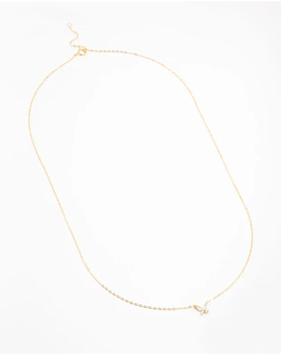 Lovisa - Gold Plated Sterling Silver Cubic Zirconia Mini Butterfly Necklace