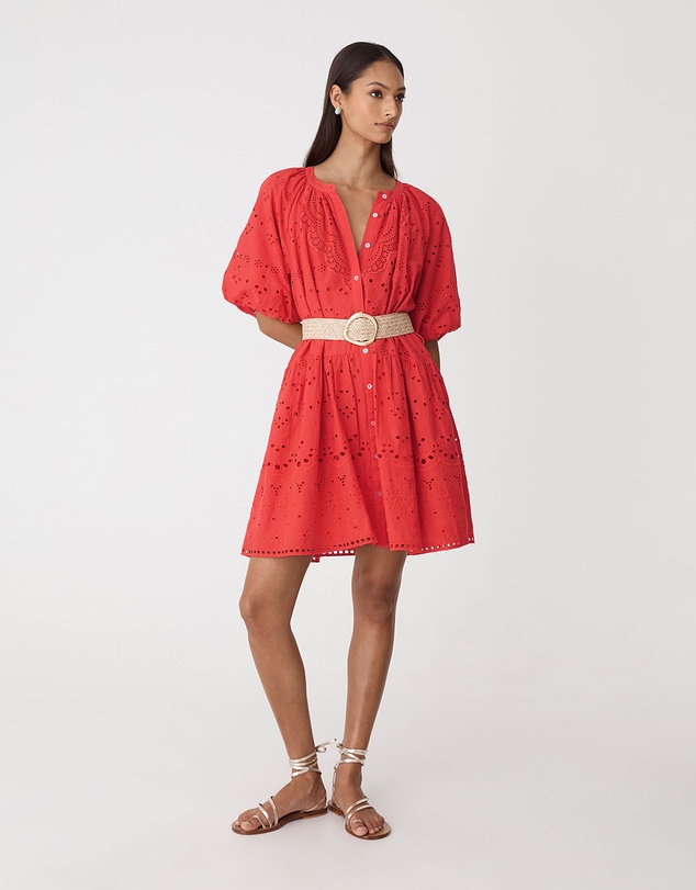 Forcast - Lola Broderie Tiered Dress