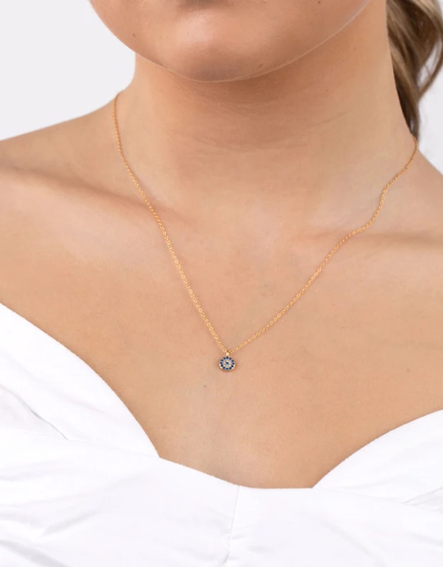 Lovisa - Gold Plated Sterling Silver Evil Eye Disc Necklace
