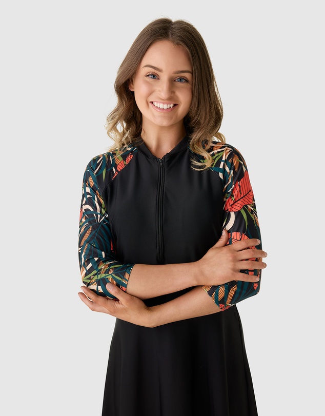 Modest Mermaid - Aztec zip swim dress SPF50+