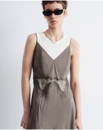& Other Stories - Asymmetrical Satin Slip Midi Dress