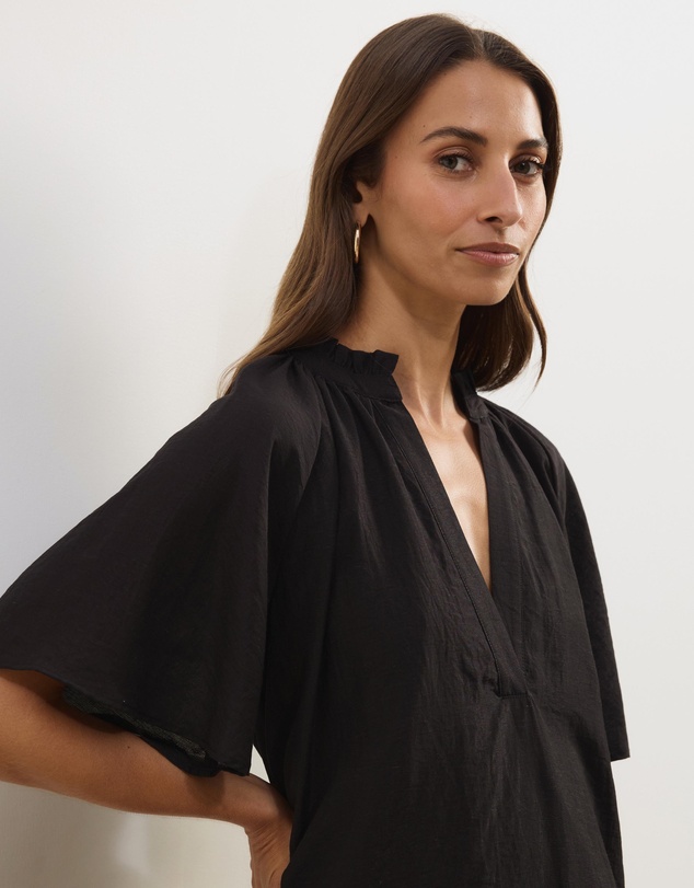 Atmos&Here - Amina A-Line Mini Dress With Butterfly Sleeves