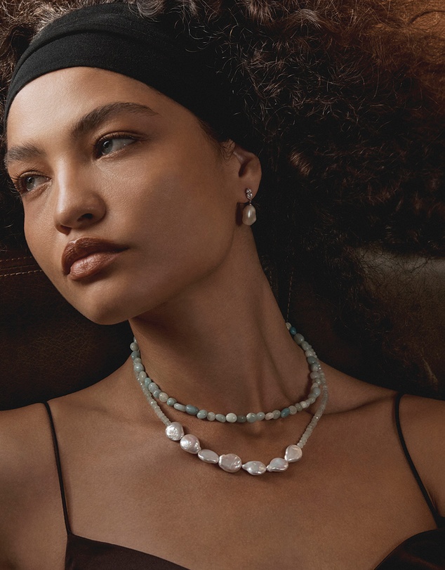 Amber Sceats - Bordeaux Necklace in Light Green