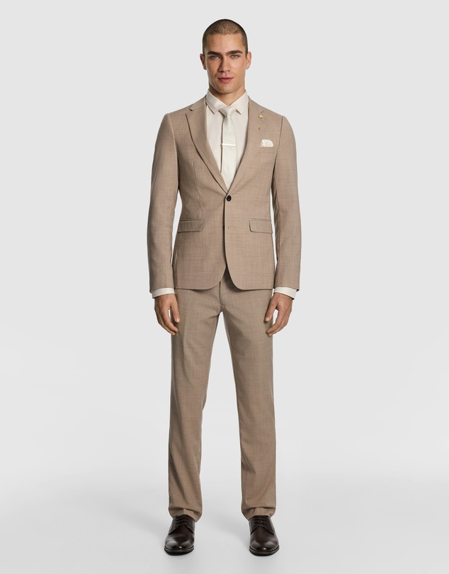 yd. - Cash Wool Blend Slim Suit Jacket