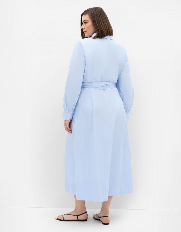 City Chic - Plus size Alexandria Tie Shirt Dress - ice blue