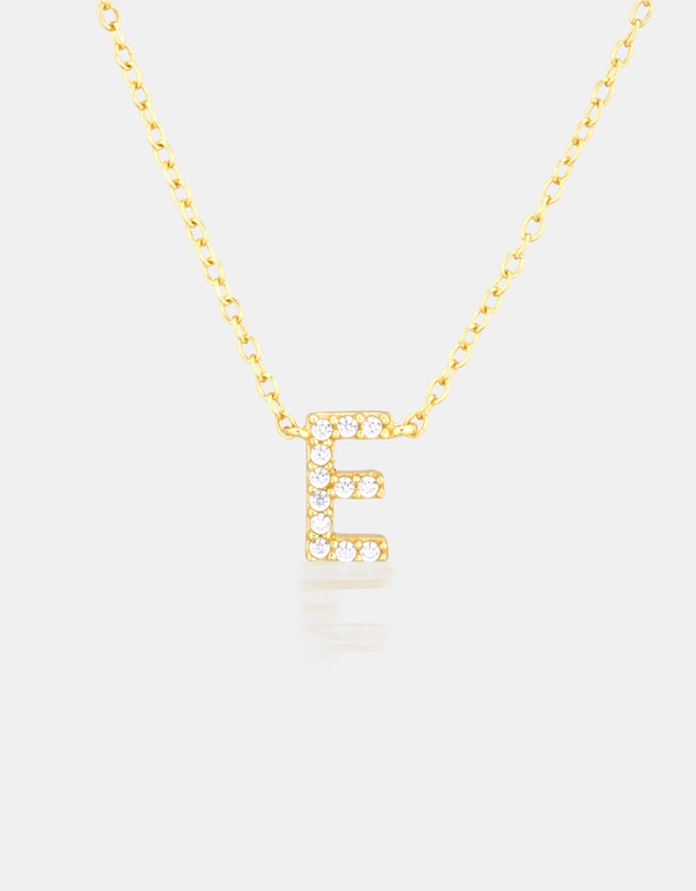 The Silver Collective - A-Z Letter Necklace - E