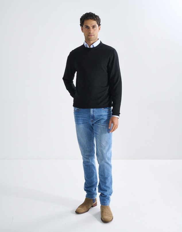 3 Wise Men - 3 Wise Men Driver Crew Neck Merino Knit - Black
