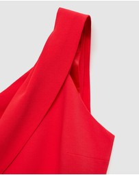 M.N.G - Irea Asymmetrical Bow-Neck Dress