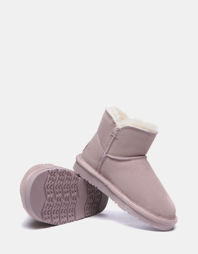 EVERAU - Australian Shepherd Ugg Nolan Kids Mini Button Cow Suede Upper UGG Boots