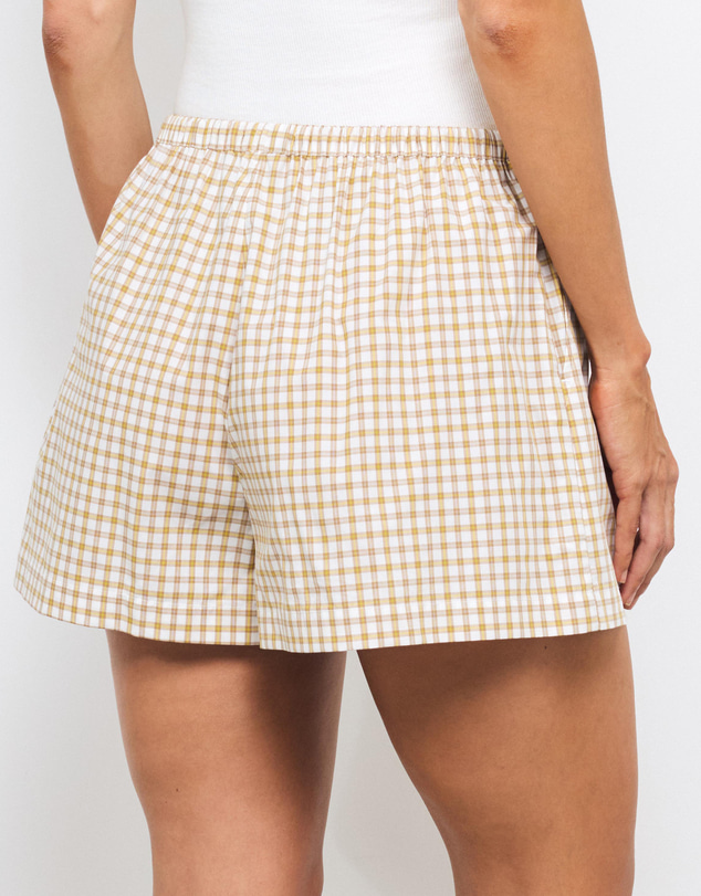 AERE - Laura Check Poplin Shorts