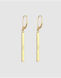 Elli Jewelry - Earrings Ear Hanger Geo Bar Sparkling with Crystals in 925 Sterling Silver Gold Plated