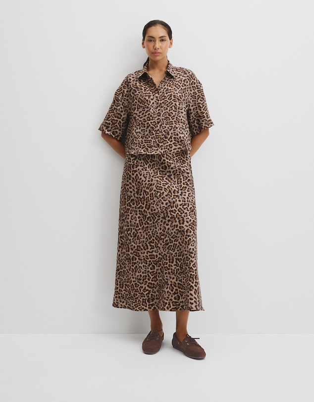 Country Road - Print Boxy Fit Linen Shirt