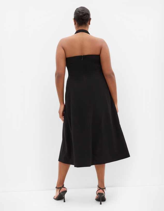 City Chic - Plus size Tori Halter Midi Dress - black