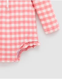 Purebaby - Printed Frilly Long Sleeve Swimsuit- Kids-Babies