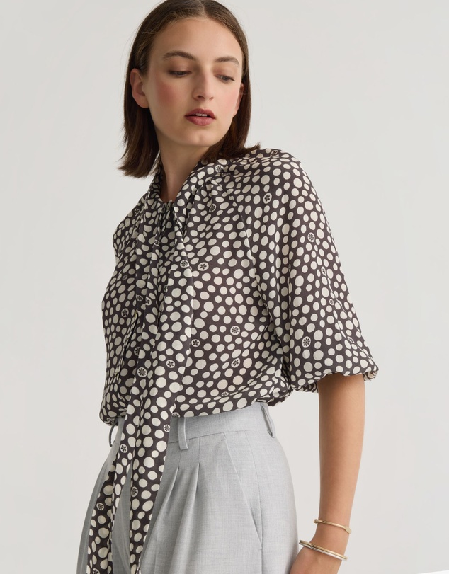 Oxford - Simone Tie Neck Shirt