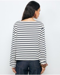 AERE - Boat Neck Stripe T-Shirt