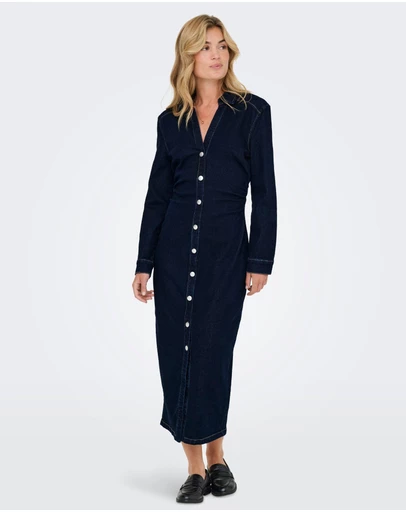 ONLY - Caitlin Denim Buttoned Midi Dress