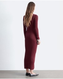 & Other Stories - Long-Sleeve Rib-Knit Midi Dress