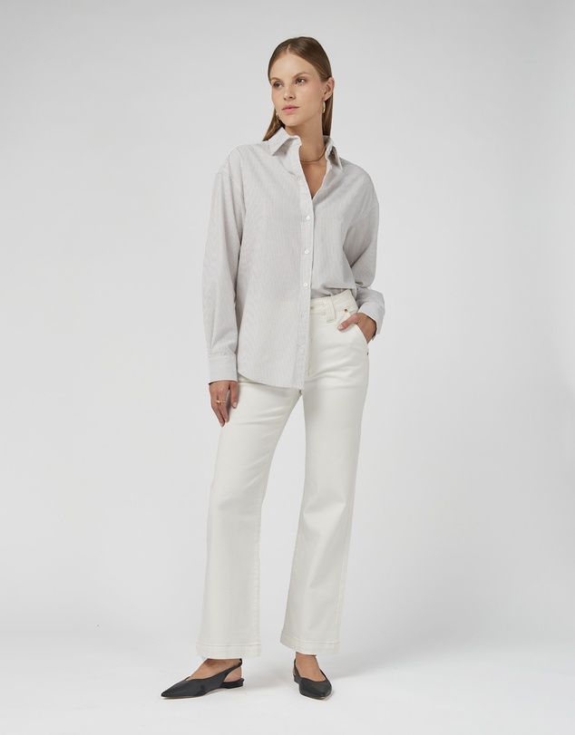 DRICOPER DENIM - Misika Ivory Flare Leg Trousers