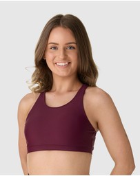 Modest Mermaid - Burgundy Dusk Bikini crop top