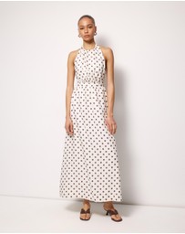 AERE - Tali Linen Cross Back Midi Dress
