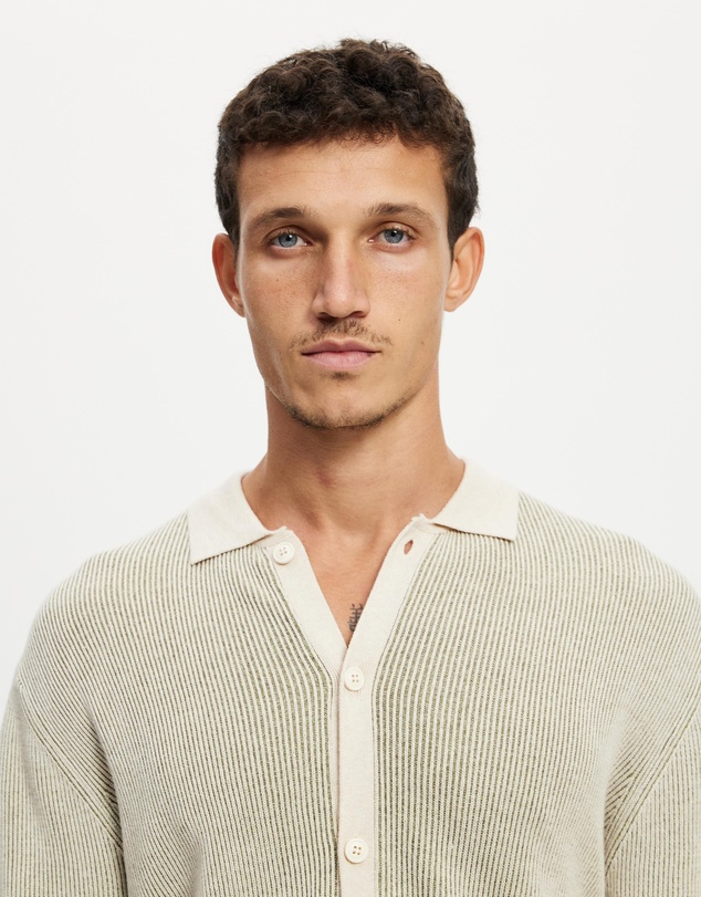 Rhythm - Hi Lo Knit Button Up Shirt