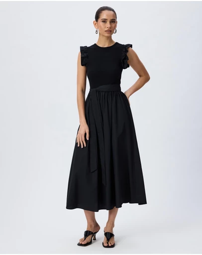 Tussah - Chloe Flutter Sleeve Midi Dress