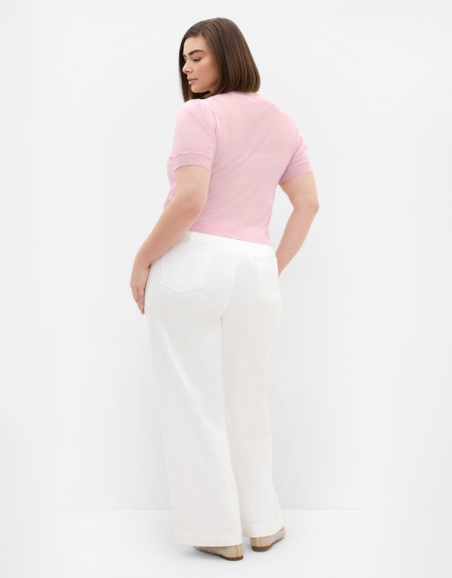 City Chic - Plus size Tara Short Sleeve Crop Cardigan - soft pink