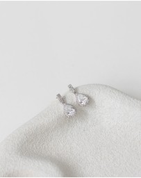 The White Collection - Melissa - Crystal Silver Bridal Earrings