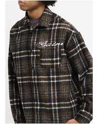 Black Noise White Rain - Script Long Sleeve Flannel
