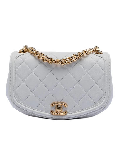 Pre-Loved by Azura Reborn - Pre-Loved Small Quilted Calfskin Underline Saddle Flap