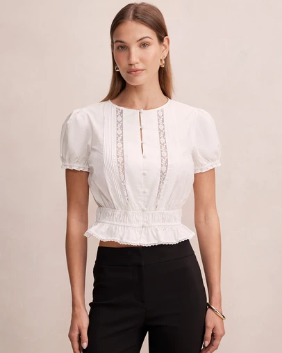 Forever New - Delta Lace Pintuck Blouse