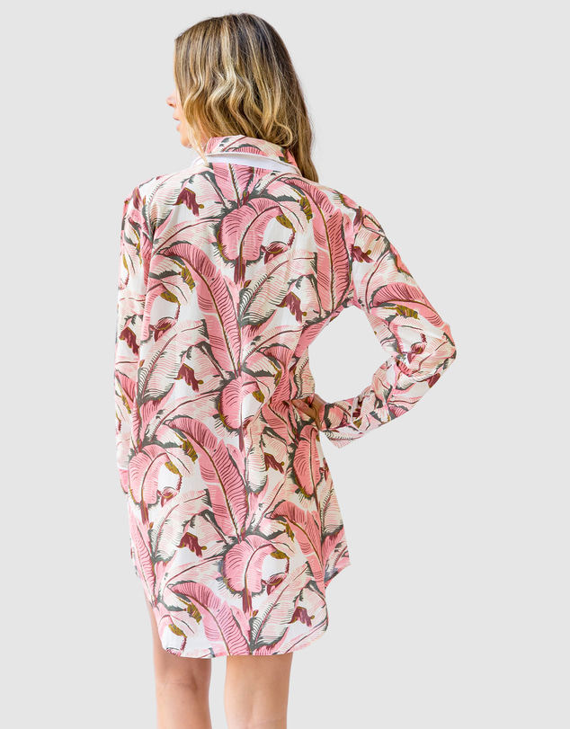 Sant And Abel - Women's Martinique® Pink Banana Leaf Night Shirt