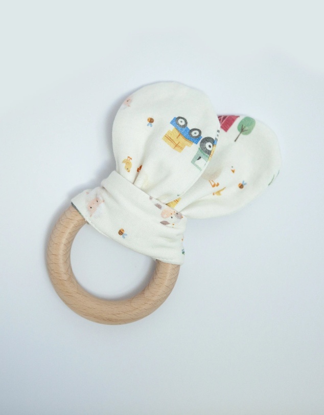 Little Stuff - Farm Friends Jersey Wrap With Teether Gift Set