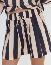 ALEXANDRA - Raz Shorts Navy & Peach Stripe