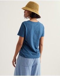 Seasalt - Seasalt Cornwall Blue Printing Ink Organic Cotton T-shirt