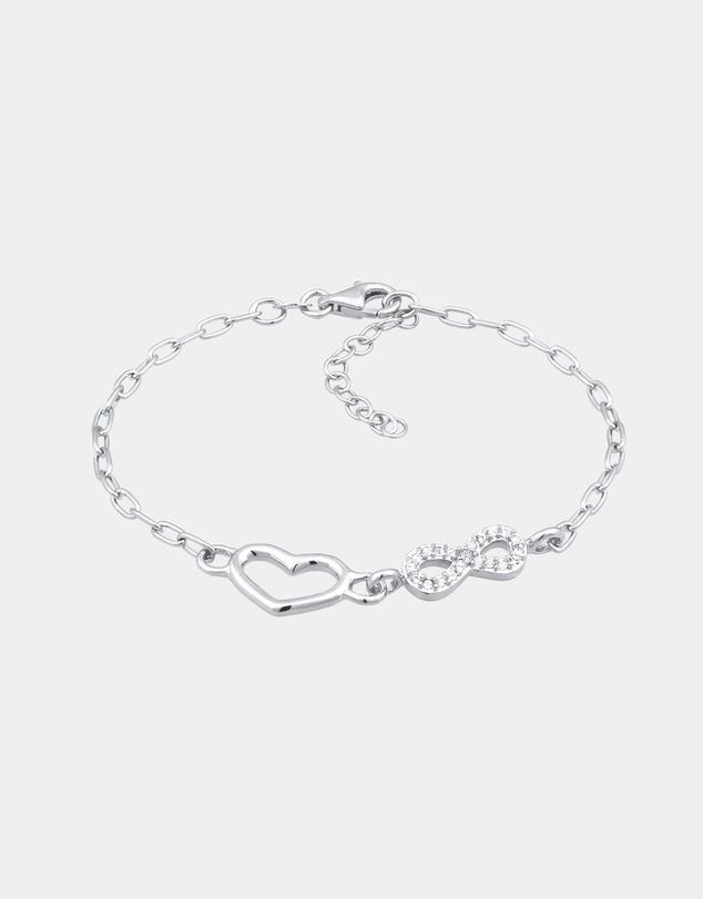 Elli Jewelry - Bracelet Crystal Heart 925 Sterling Silver