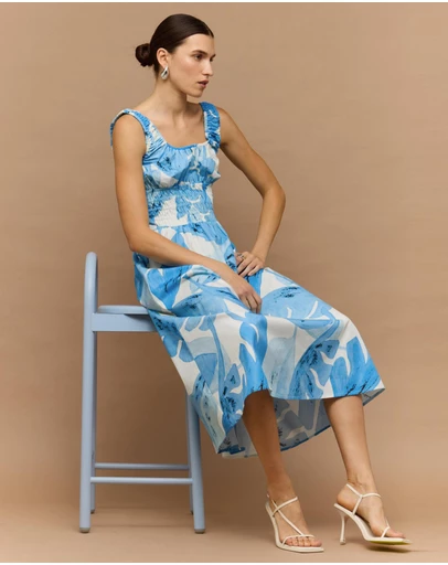 Staple the Label - Leilani Shirred Midi Dress