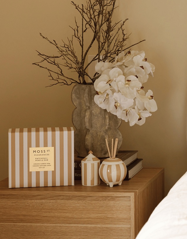 Moss St Fragrances - Patchouli, Pear & Oud Mini Candle & Diffuser Gift Set