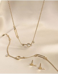 Wanderlust + Co - Crescent Key Gold Bracelet