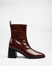 RAID - Allona Block heeled ankle boots in brown