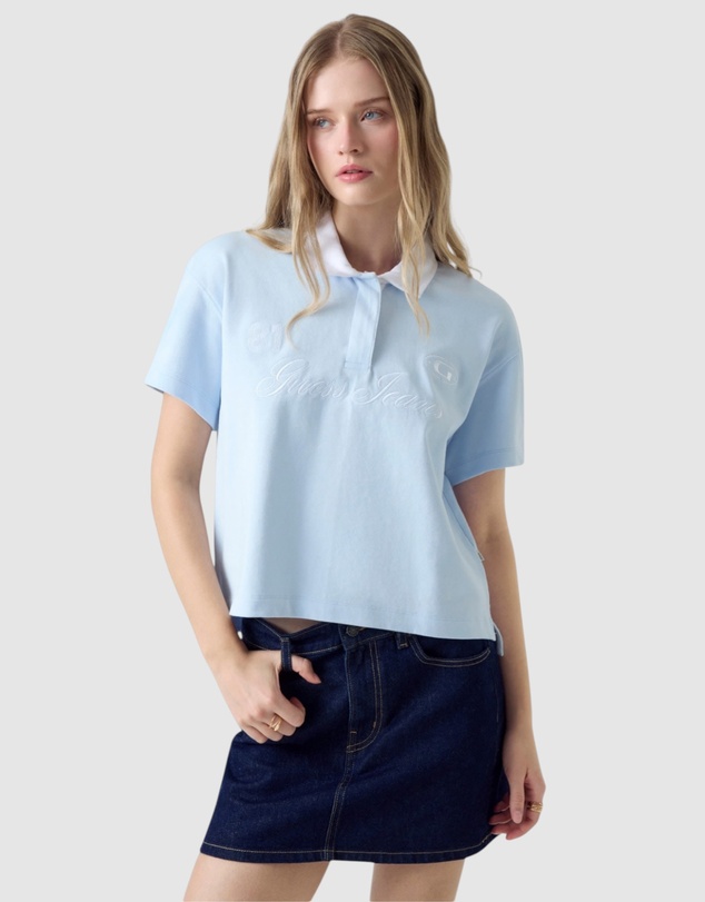 GUESS - GUESS JEANS Oversize Fit Rugby Shirt