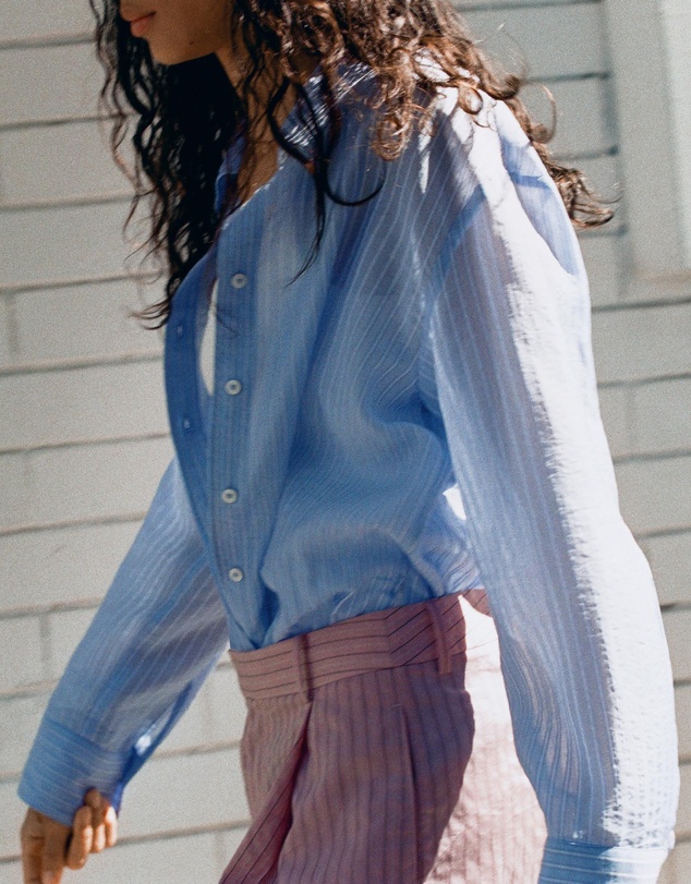 M.N.G - Striped Lyocell Shirt