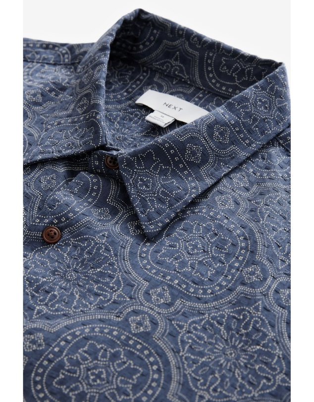 NEXT - Short Sleeve Tile Printed Printed 100% Cotton Shirt